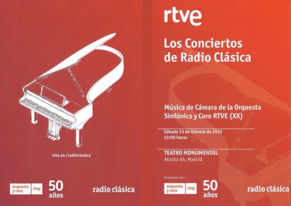 Rubén Menéndez y Aniana Jaime en el Ciclo de Música de Cámara de la RTVE.