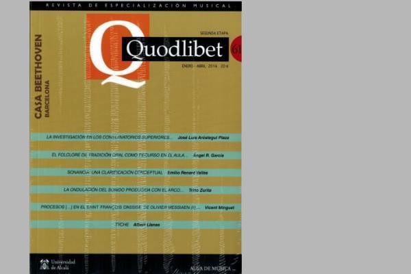 Sumario de Quodlibet Nº 61. revista de especialización musical.