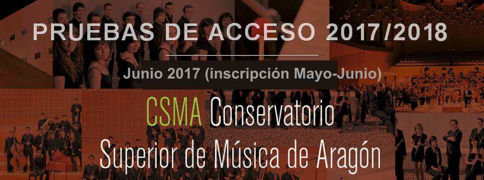 Pruebas de acceso al CSMA para el curso 2017/2018